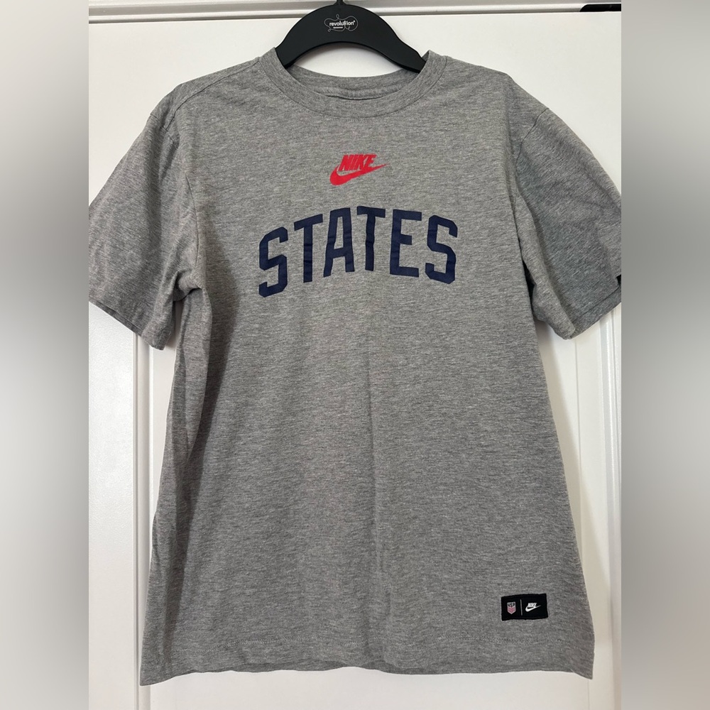 Nike Gray Tee with Black Patch and White Swoosh
